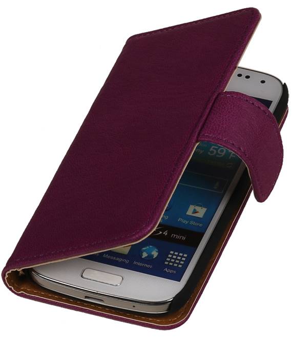 Washed Leather Bookstyle Case for Nokia Lumia 820 Purple