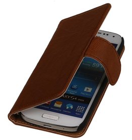 Se lavan caso del estilo del libro de cuero para LG Mini G3 Brown