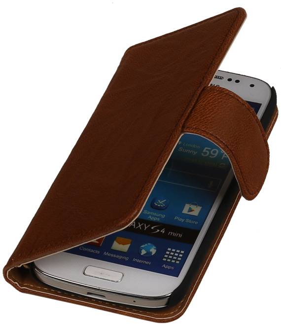 Gewaschenem Leder-Buch-Art-Fall für LG G3 Mini Brown