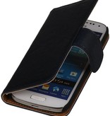 Vasket Læder Book Style Taske til LG G3 Mini Mørkeblå