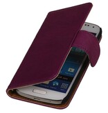 Washed Leather Bookstyle Cover for LG G2 Mini Purple