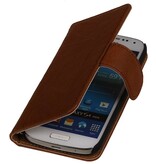 Vasket læder Bookstyle Taske til LG L65 Brown