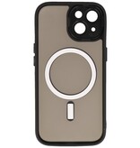 Mattransparent Magsafe-cover med kamerabeskytter til iPhone 14-13, sort