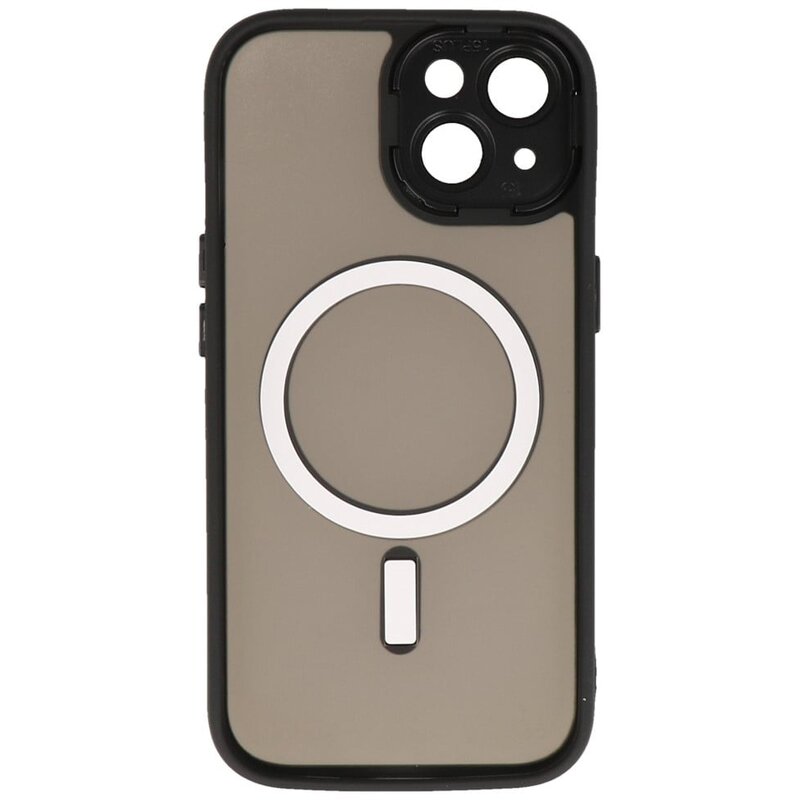 Mat-Transparent met Camera Beschermer Magsafe Case voor iPhone 14 - 13 Zwart