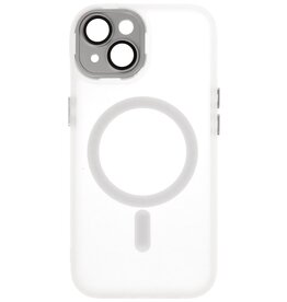 Matt-Transparent mit Kameraschutz Magsafe Hülle für iPhone 14 - 13 Weiß