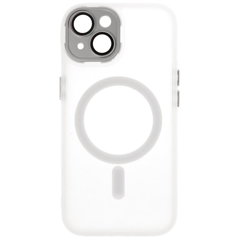 Funda Magsafe Transparente Mate con Protector de Cámara para iPhone 14 - 13 Blanco