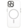 Matt-Transparent mit Kameraschutz Magsafe Hülle für iPhone 14 - 13 Weiß