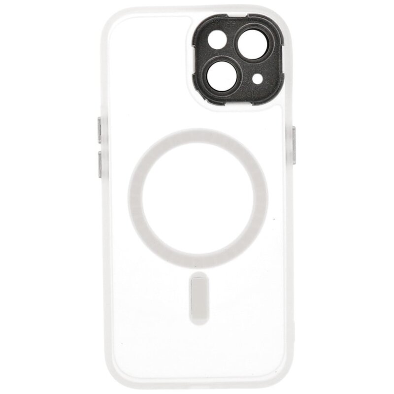 Matt-Transparent mit Kameraschutz Magsafe Hülle für iPhone 14 - 13 Weiß