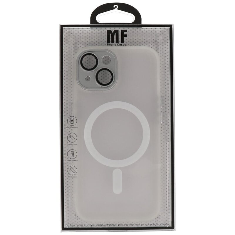 Funda Magsafe Transparente Mate con Protector de Cámara para iPhone 14 - 13 Blanco