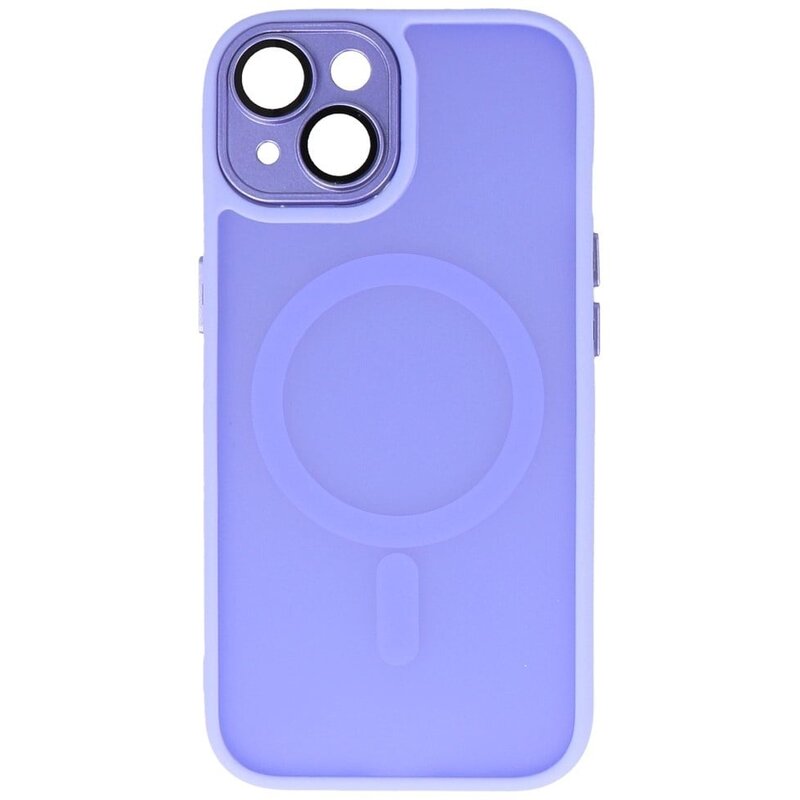 Funda Magsafe Transparente Mate con Protector de Cámara para iPhone 14 - 13 Morada
