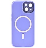 Matte-Transparent with Camera Protector Magsafe Case for iPhone 14 - 13 Purple