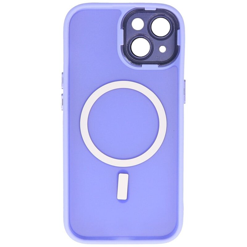 Matte-Transparent with Camera Protector Magsafe Case for iPhone 14 - 13 Purple