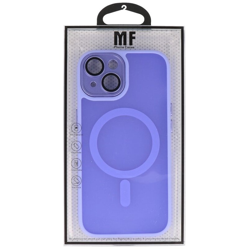 Matte-Transparent with Camera Protector Magsafe Case for iPhone 14 - 13 Purple
