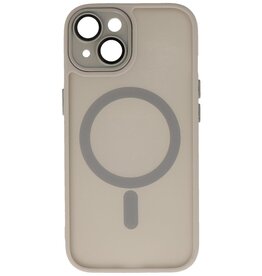 Matt-Transparent mit Kameraschutz Magsafe Hülle für iPhone 14 - 13 Grau