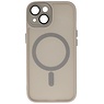 Funda Magsafe Mate-Transparente con Protector de Cámara para iPhone 14 - 13 Gris
