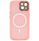 Mat-Transparent met Camera Beschermer Magsafe Case voor iPhone 14 - 13 Roze