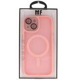 Matte-Transparent with Camera Protector Magsafe Case for iPhone 14 - 13 Pink