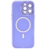 Custodia Magsafe opaca-trasparente con protezione per fotocamera per iPhone 14 Pro viola