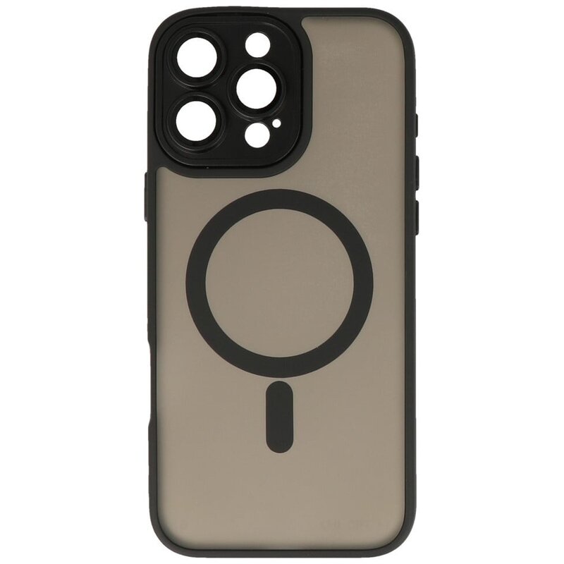 Funda Magsafe Transparente Mate con Protector de Cámara para iPhone 14 Pro Max Negra