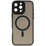 Matt-Transparent mit Kameraschutz Magsafe Hülle für iPhone 14 Pro Max Schwarz