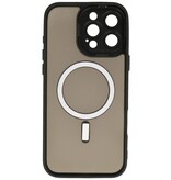Funda Magsafe Transparente Mate con Protector de Cámara para iPhone 14 Pro Max Negra