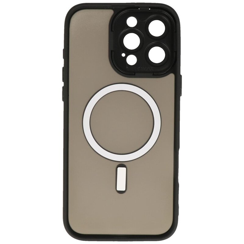 Funda Magsafe Transparente Mate con Protector de Cámara para iPhone 14 Pro Max Negra