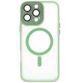 Funda Magsafe Transparente Mate con Protector de Cámara para iPhone 14 Pro Max Verde