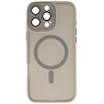 Étui MagSafe mat transparent avec protection pour appareil photo pour iPhone 14 Pro Max gris