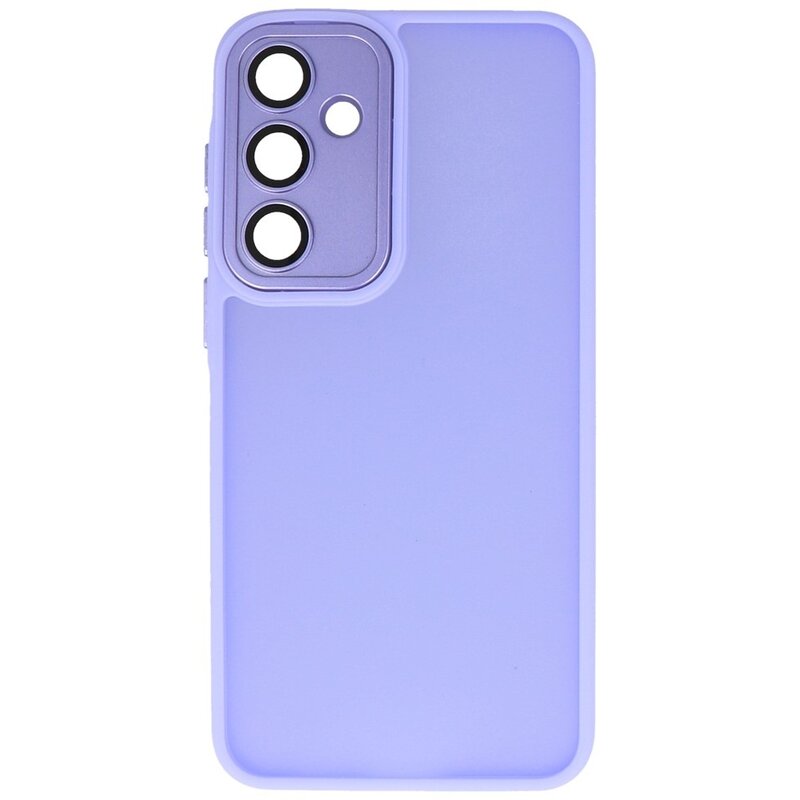 Matte-Transparent with Camera Protector Case for Samsung Galaxy A15 Purple