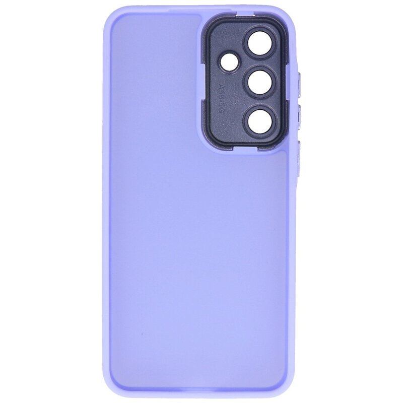 Matte-Transparent with Camera Protector Case for Samsung Galaxy A15 Purple