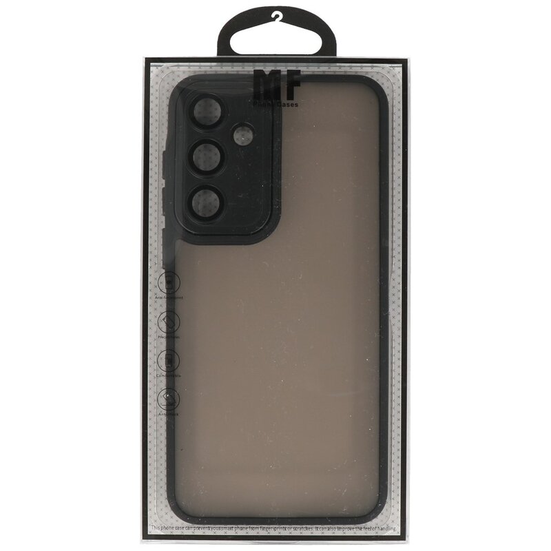 Étui transparent mat avec protection d'appareil photo pour Samsung Galaxy A35 noir