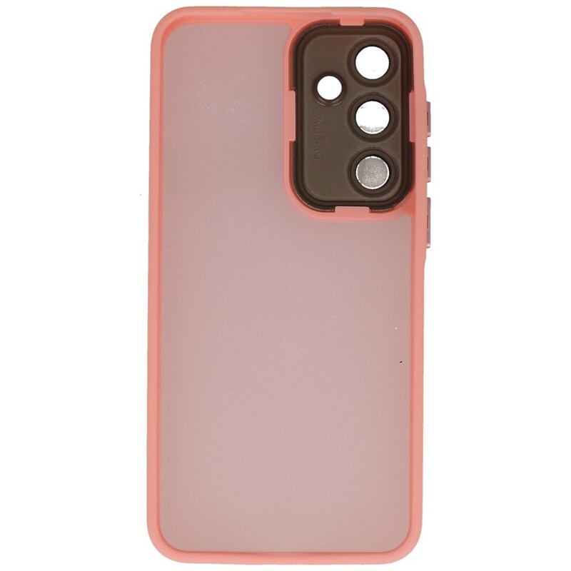 Matte-Transparent with Camera Protector Case for Samsung Galaxy A35 Pink