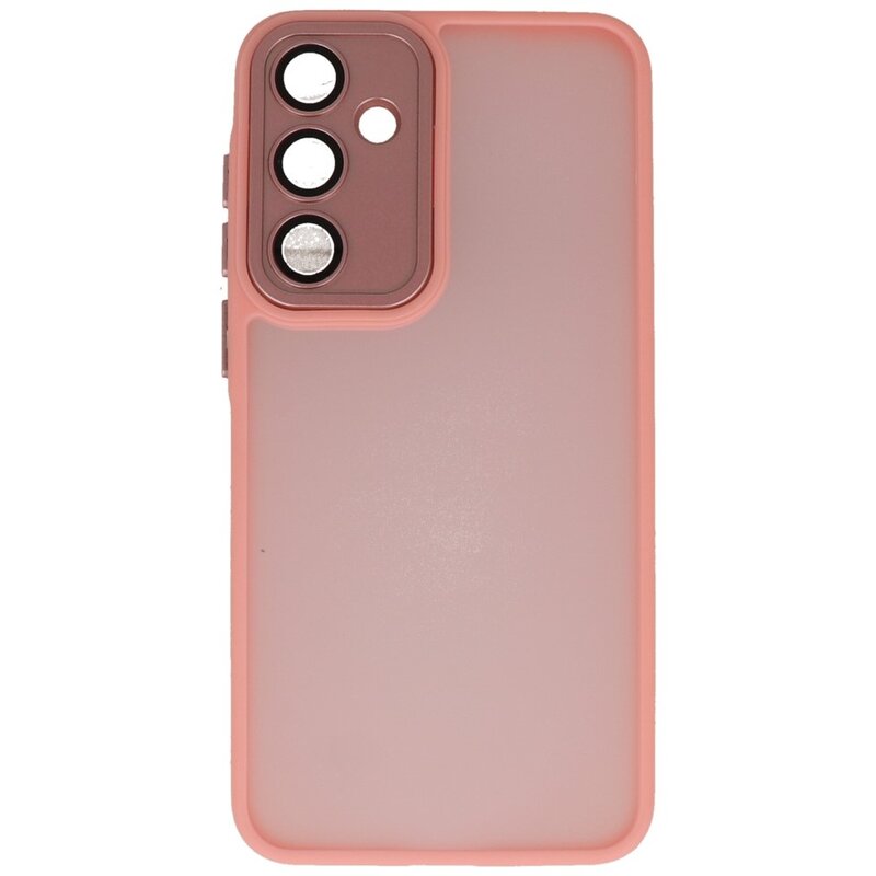 Funda Transparente Mate con Protector de Cámara para Samsung Galaxy A55 Rosa