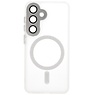 Étui MagSafe mat transparent avec protection pour appareil photo pour Samsung Galaxy S24 FE blanc