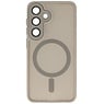 Matte-Transparent with Camera Protector Magsafe Case for Samsung Galaxy S24 FE Gray