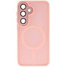 Matte-Transparent with Camera Protector Magsafe Case for Samsung Galaxy S24 FE Pink