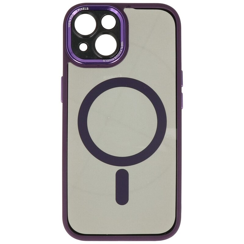 Custodia protettiva per fotocamera Magsafe in alluminio per iPhone 15 viola