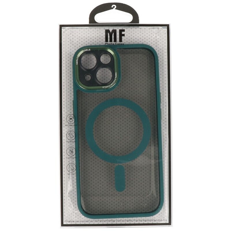 Magsafe Aluminium Camera Beschermer Hoesje voor iPhone 15 Donker Groen