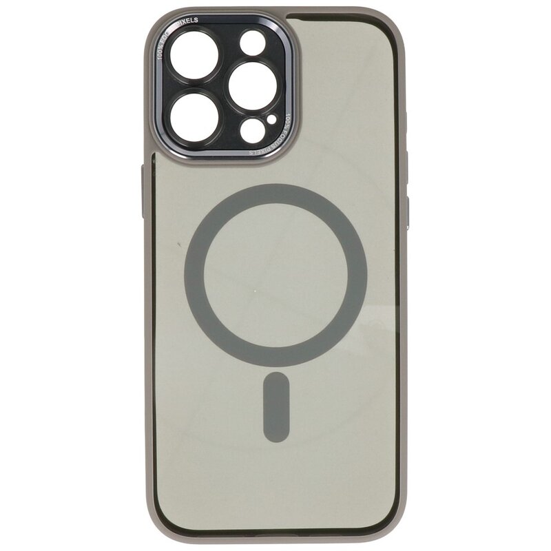 Custodia protettiva per fotocamera Magsafe in alluminio per iPhone 15 Pro Max, grigio