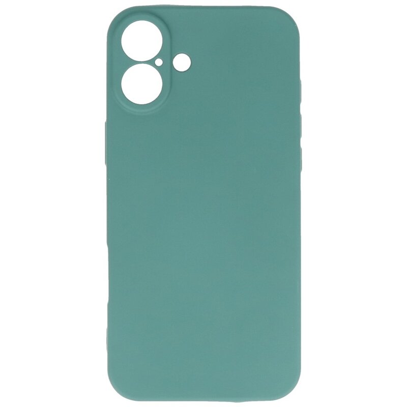 Coque en TPU Fashion Color pour iPhone 16 Vert foncé