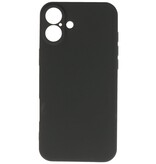Funda de TPU de color de moda para iPhone 16 Plus Negro