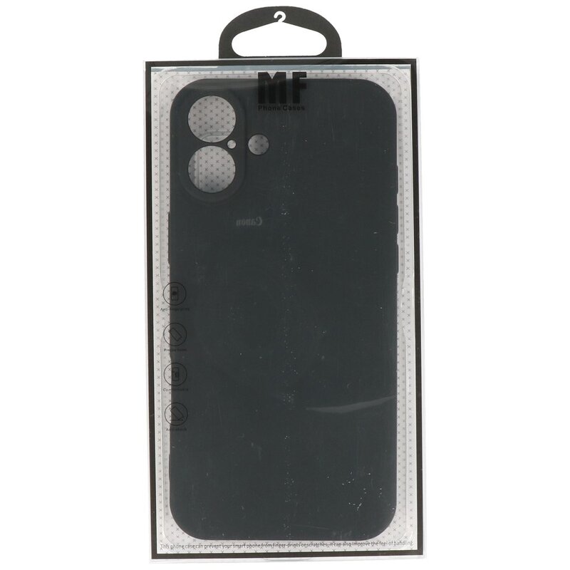 Funda de TPU de color de moda para iPhone 16 Plus Negro