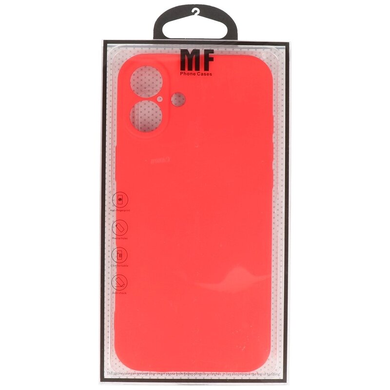 Funda de TPU de color de moda para iPhone 16 Plus Rojo