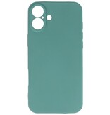 Funda de TPU de color de moda para iPhone 16 Plus Verde oscuro