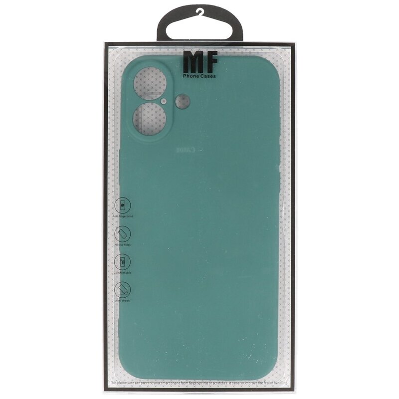 Funda de TPU de color de moda para iPhone 16 Plus Verde oscuro