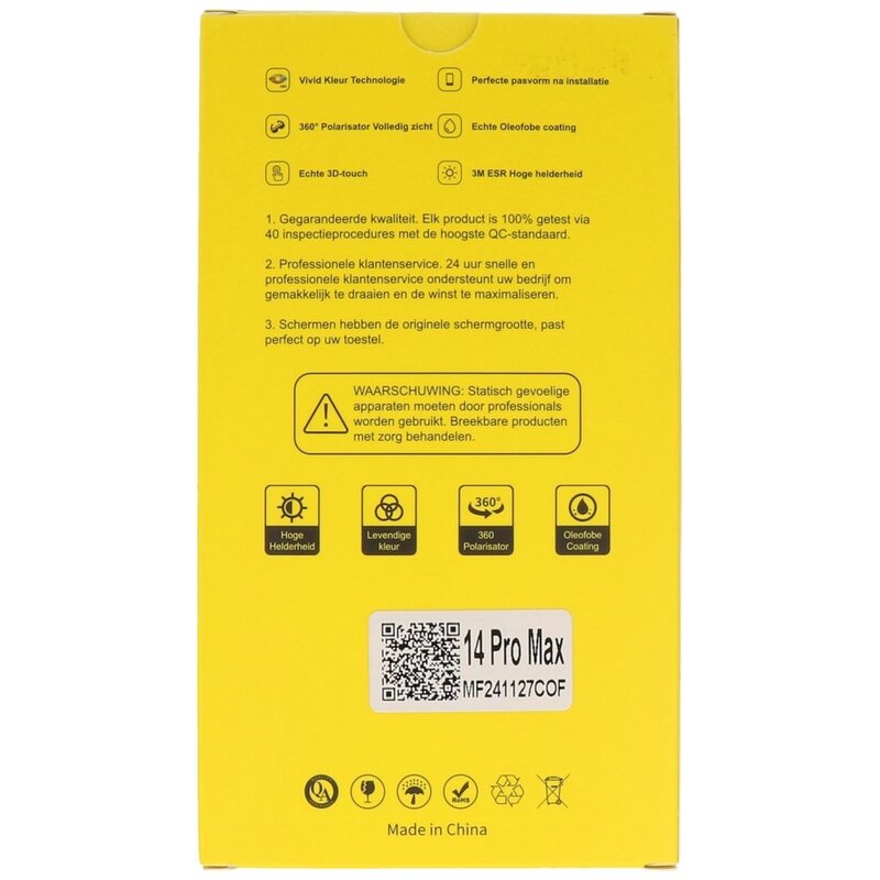 MF Display Support LCD incell incell MF Prime FHD de marque maison pour iPhone 14 Pro Max noir + verre complet MF gratuit