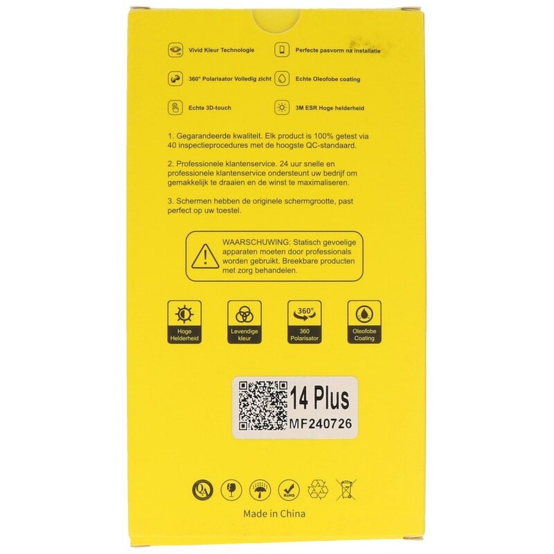 MF Display Supporto per LCD incell MF Prime FHD del marchio interno per iPhone 14 Plus nero + MF Full Glass gratuito