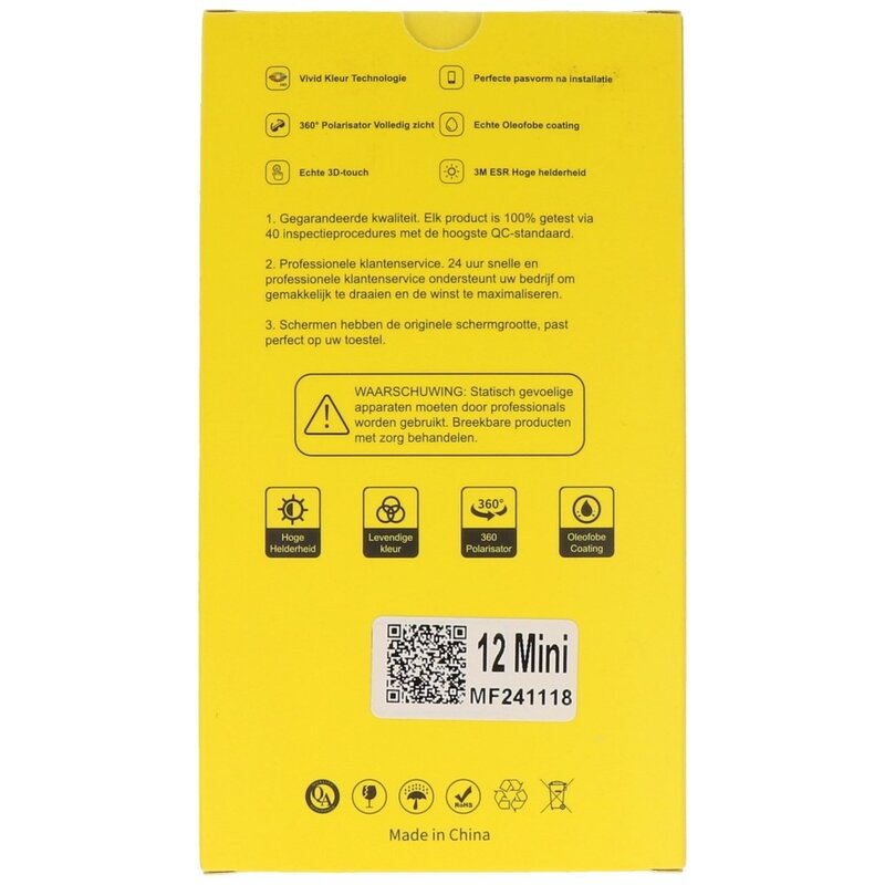 MF Display Supporto LCD incell MF Prime del marchio interno per iPhone 12 Mini nero + MF Full Glass gratuito
