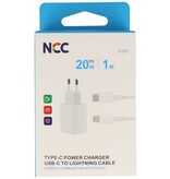 NCC Opladers NCC Cargador Set C121 Tipo-C a Lightning 20W Blanco