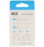 NCC Opladers NCC Cargador Set C121 Tipo-C a Lightning 20W Blanco